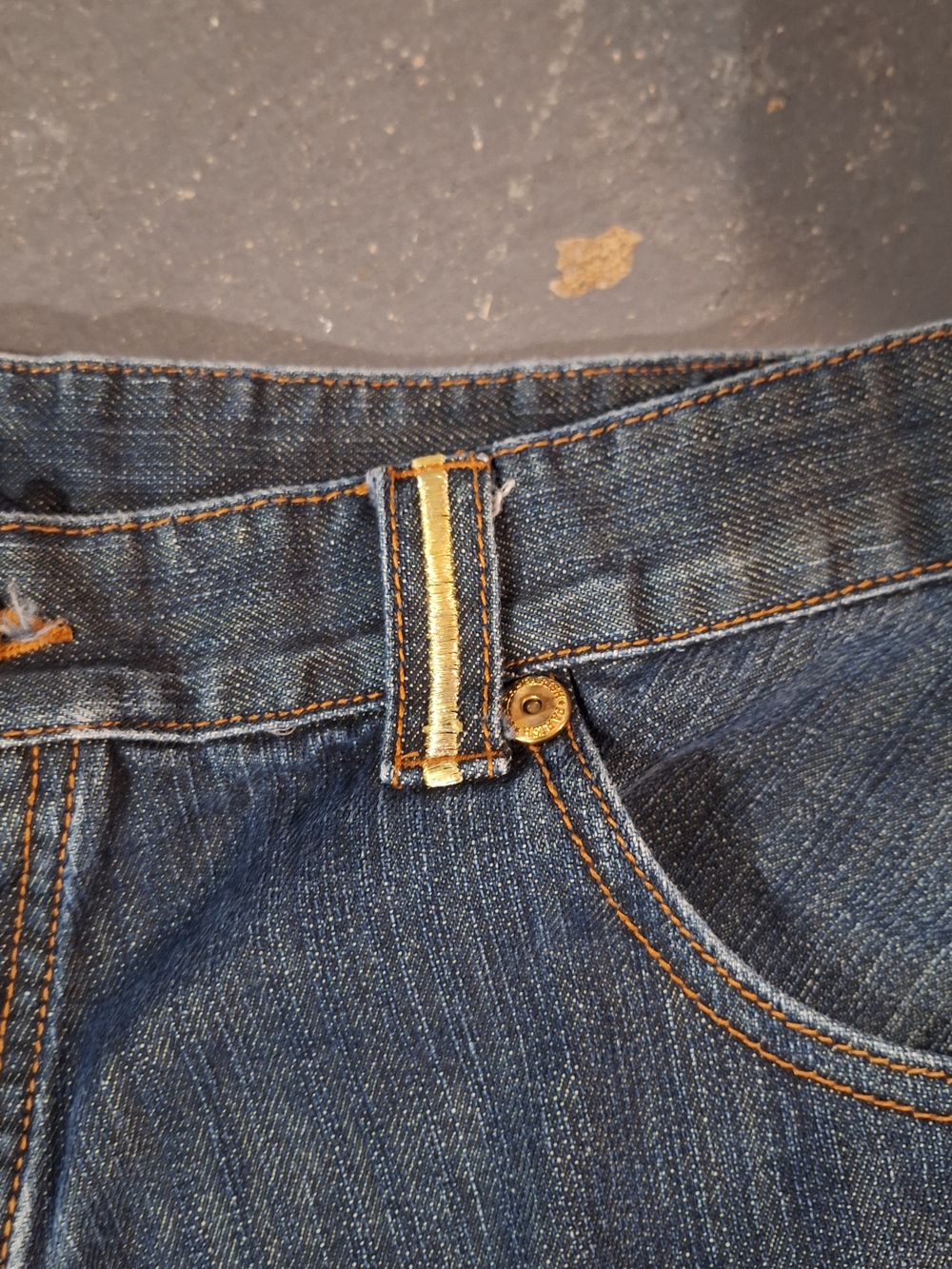 Parish Men's Straight-Leg Denim Jeans in Blue Flap Pocket Leather.Read.see Pocke - Picture 4 of 16